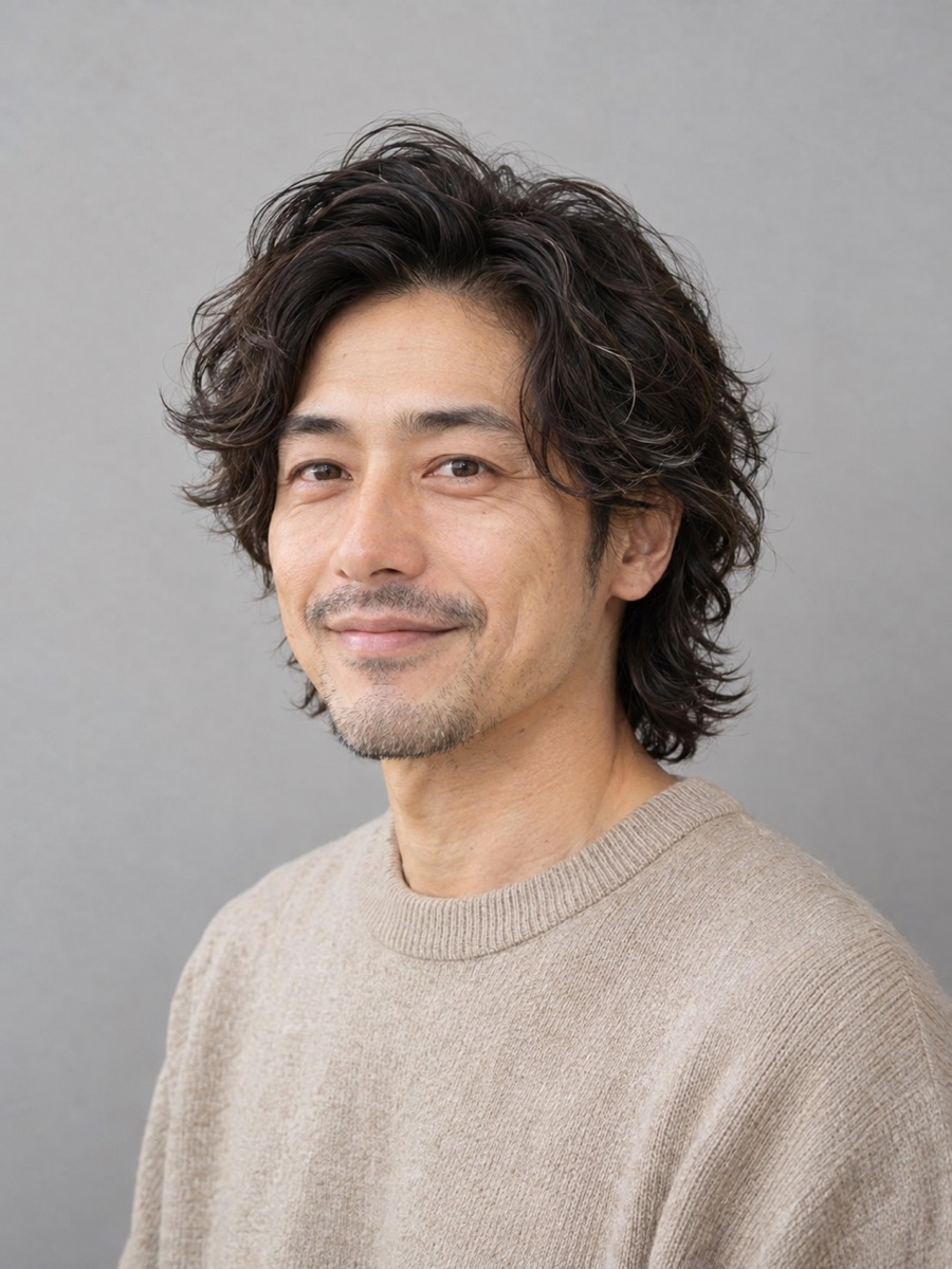 大人のウェーブパーマ（正面）