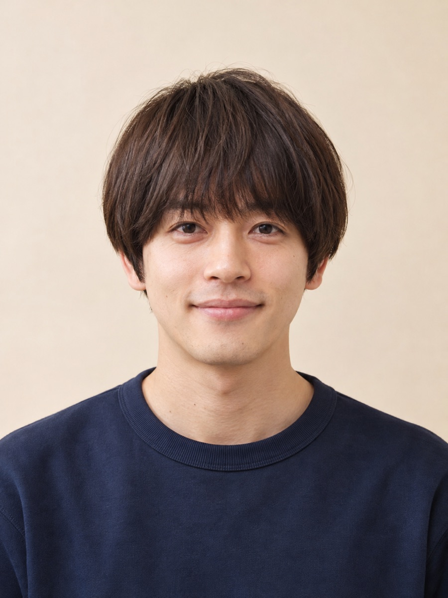 前髪重めナチュラルマッシュ（正面）